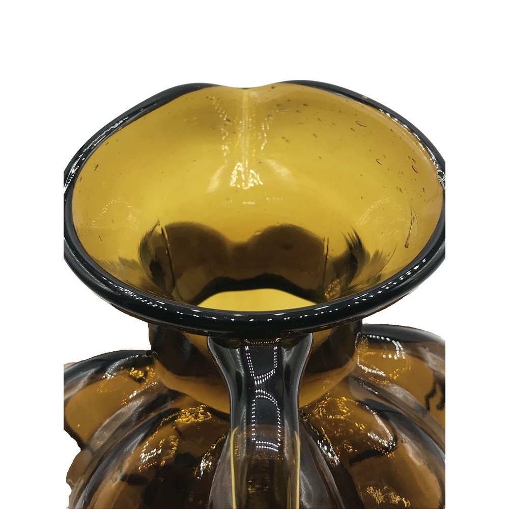Amber GLASS  Hand Blown‎ Glass Pitcher - Picture 10 of 15